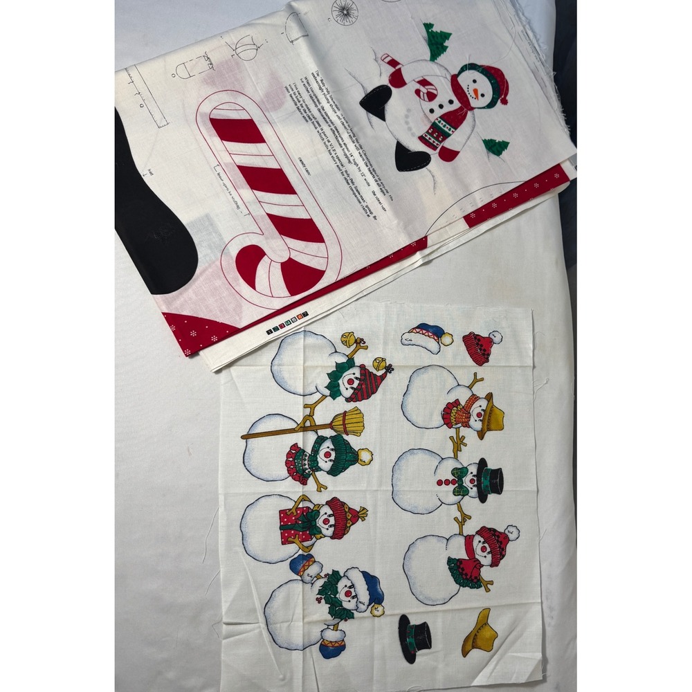VIP Fabrics Roly-Poly Snowman Cut and Sew Fabric Panel Multicolor Christmas DIY
